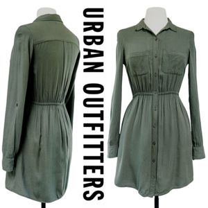 BDG Urban Outfitters | Moss Green Military Style Shirt Dress | Small